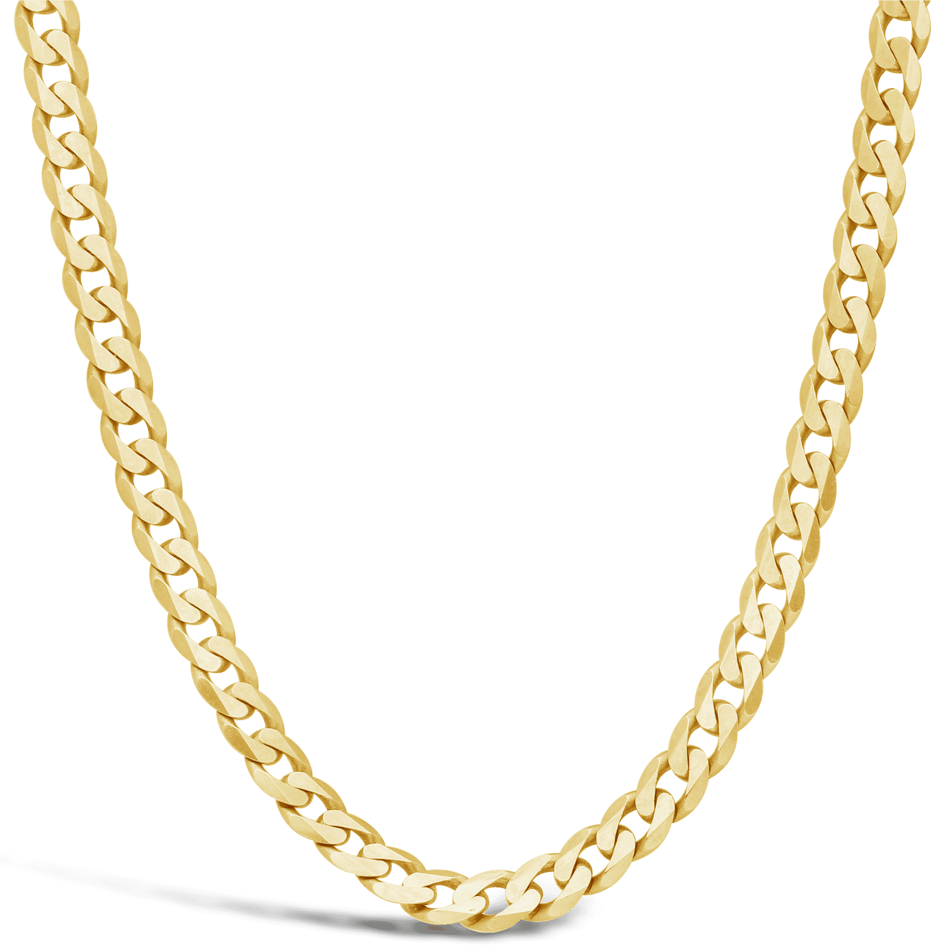 Gold Cuban Link Chain Necklace PNG