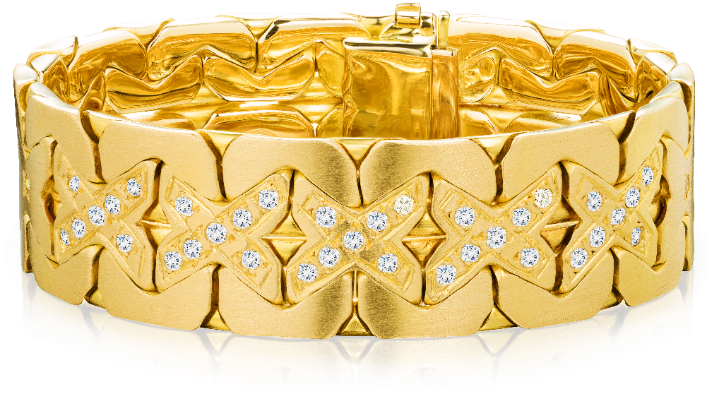 Gold Diamond Bangle Bracelet PNG