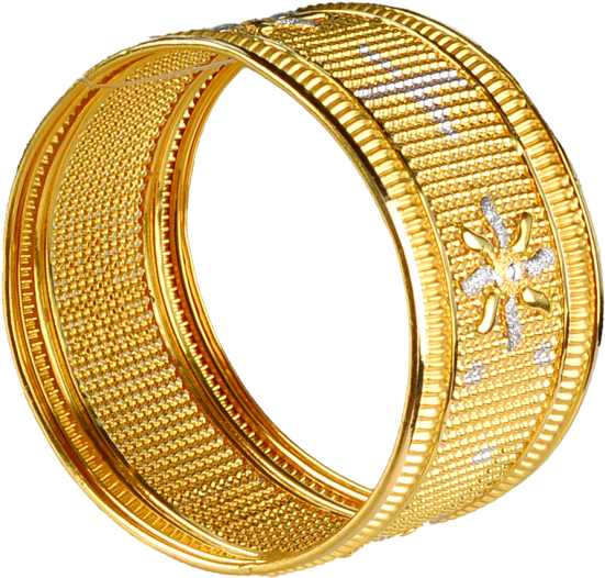 Gold Diamond Bangle Design PNG