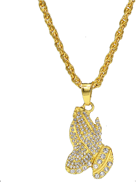 Gold Diamond Butterfly Pendant Necklace PNG
