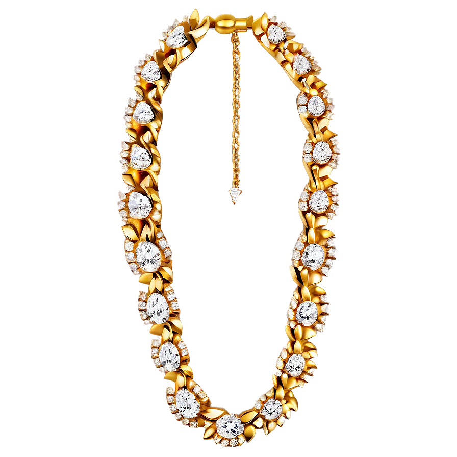 Gold Diamond Necklace Png Shm PNG