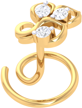 Gold Diamond Nose Ring Design PNG