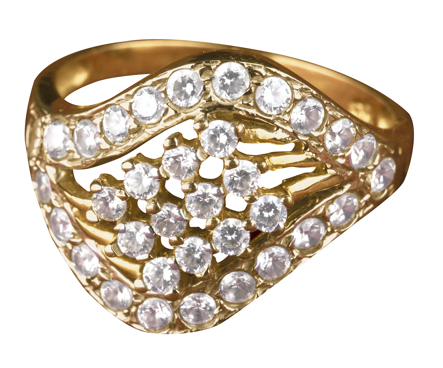 Gold Diamond Ring Closeup PNG