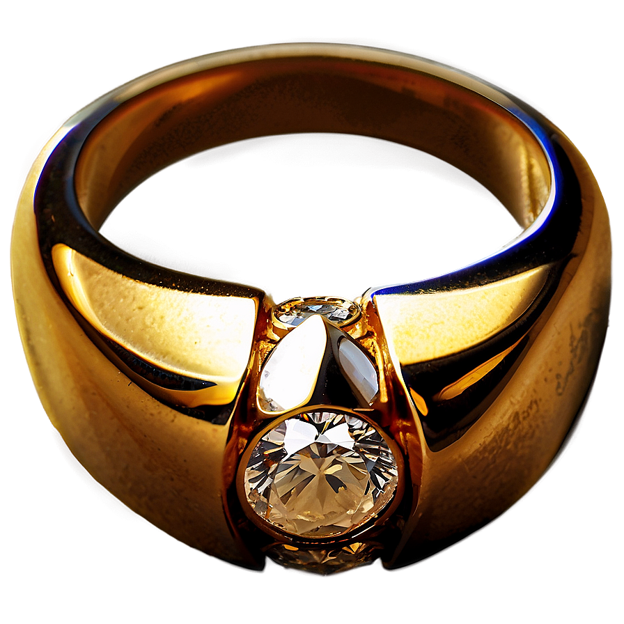 Gold Diamond Ring Png Xcx6 PNG