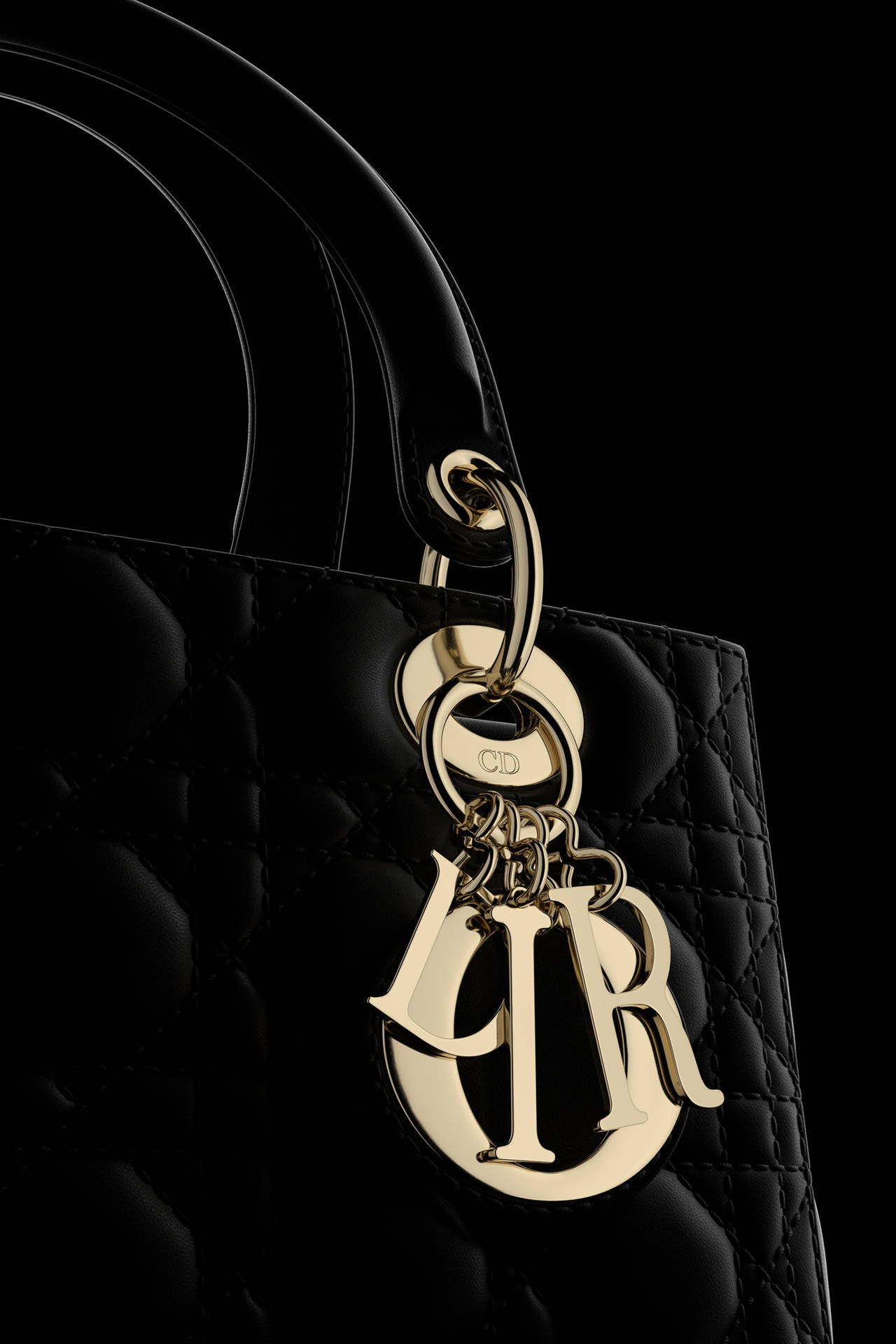 Gold Dior Designer Logo Key Ring Background