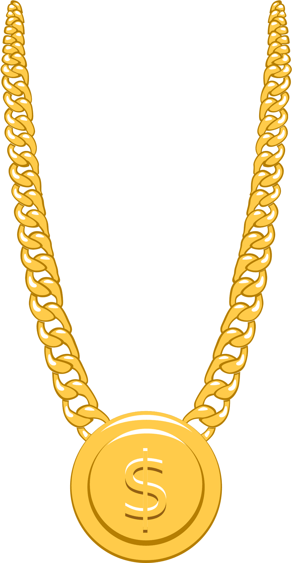 Gold Dollar Chain Graphic PNG