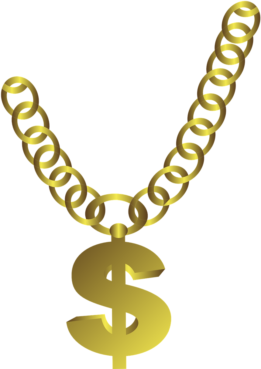 Gold Dollar Sign Chain.png PNG