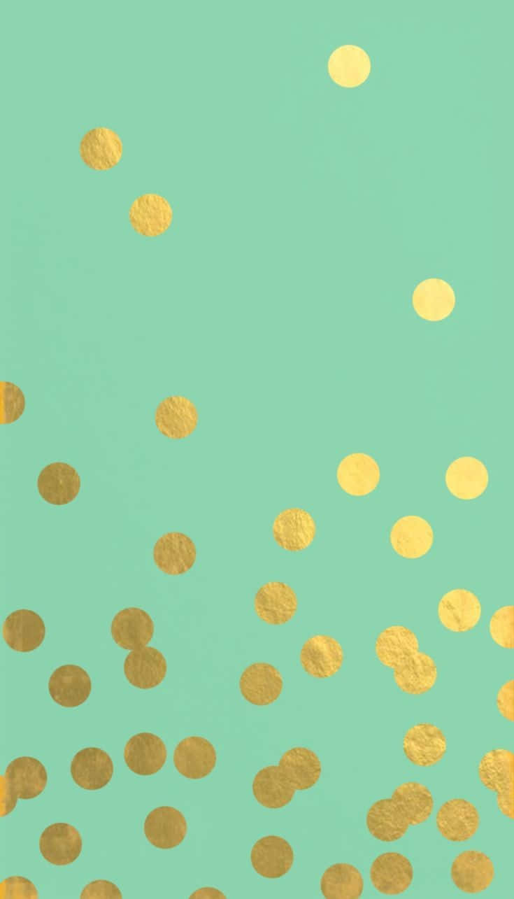 Gold Dotson Mint Background Wallpaper