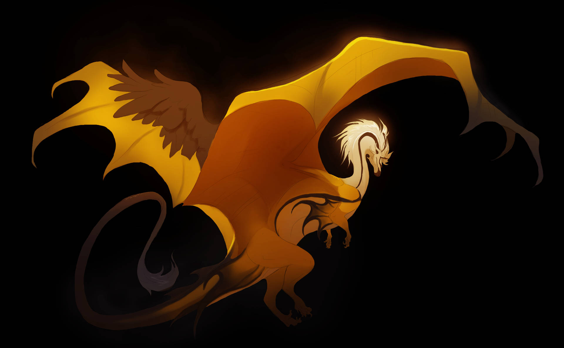 Gold Dragon Cross-Breed Wallpaper