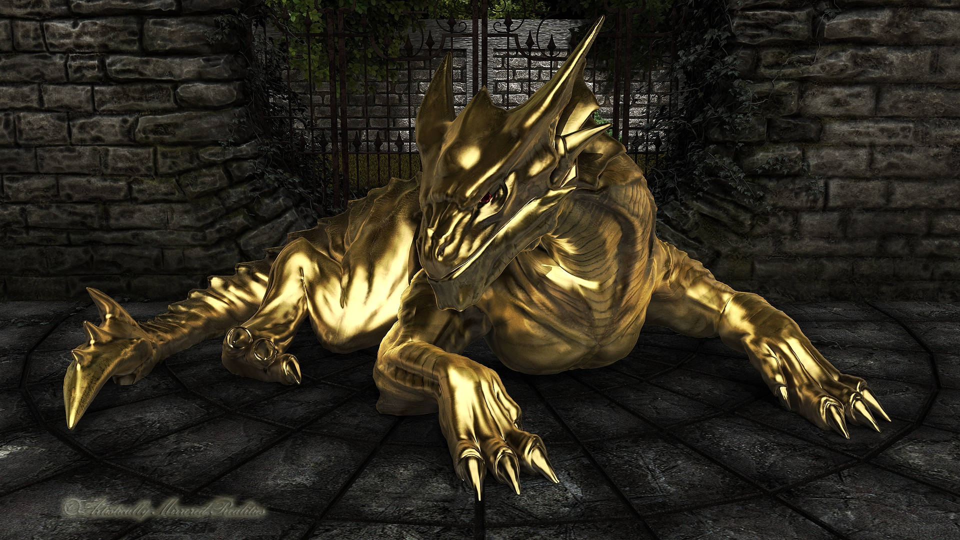 Gold Dragon Dungeon Wallpaper