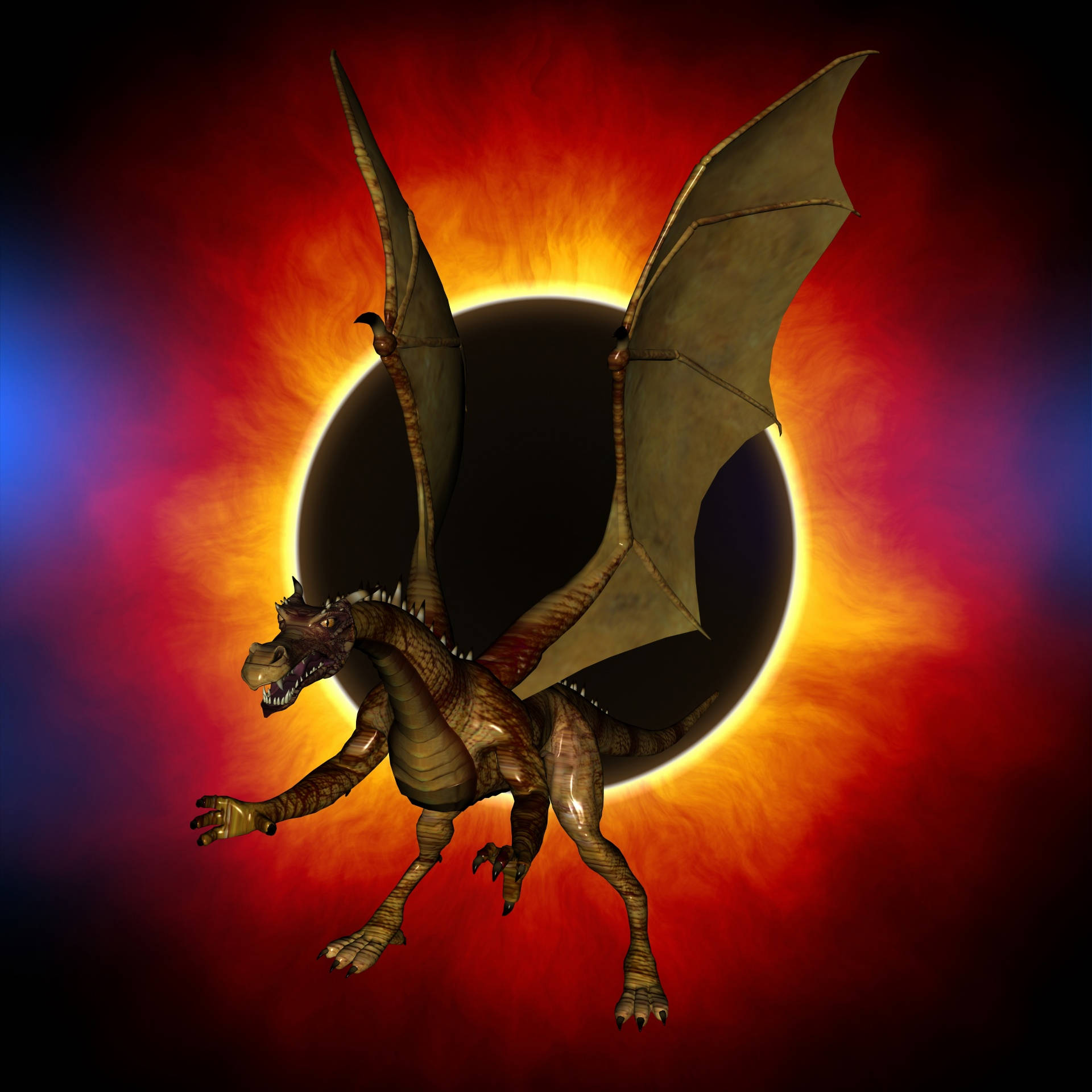 Guld Dragon Eclipse Wallpaper