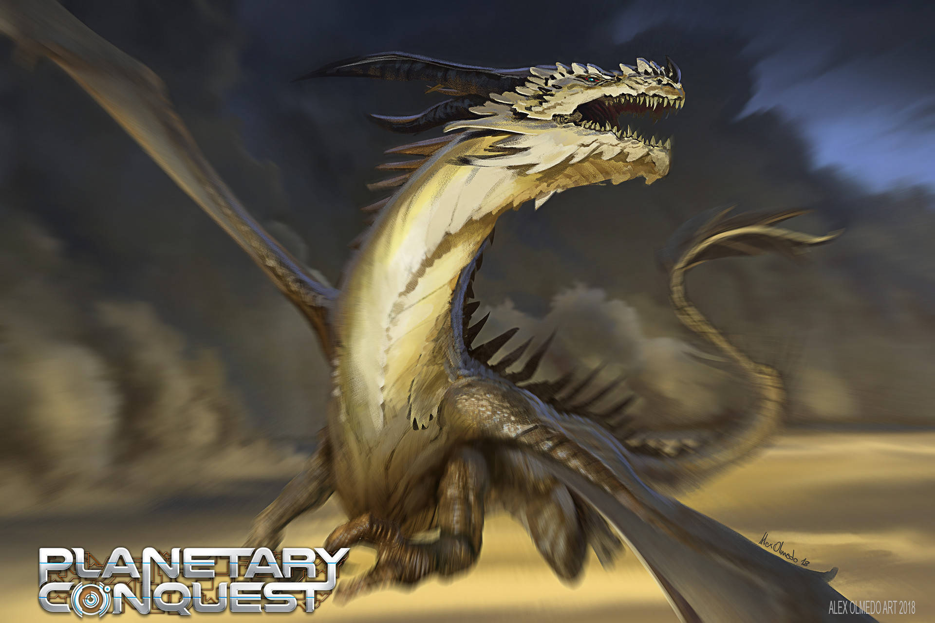 Gold Dragon Planetary Conquest Wallpaper