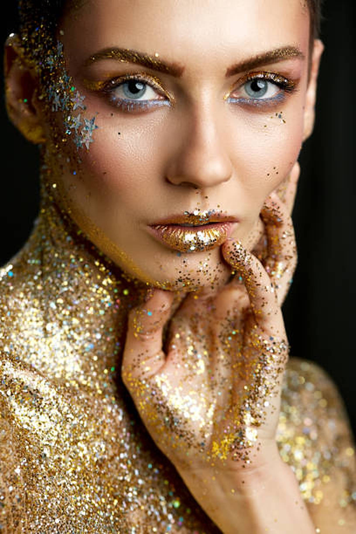 Goldstaubfrau-make-up Wallpaper