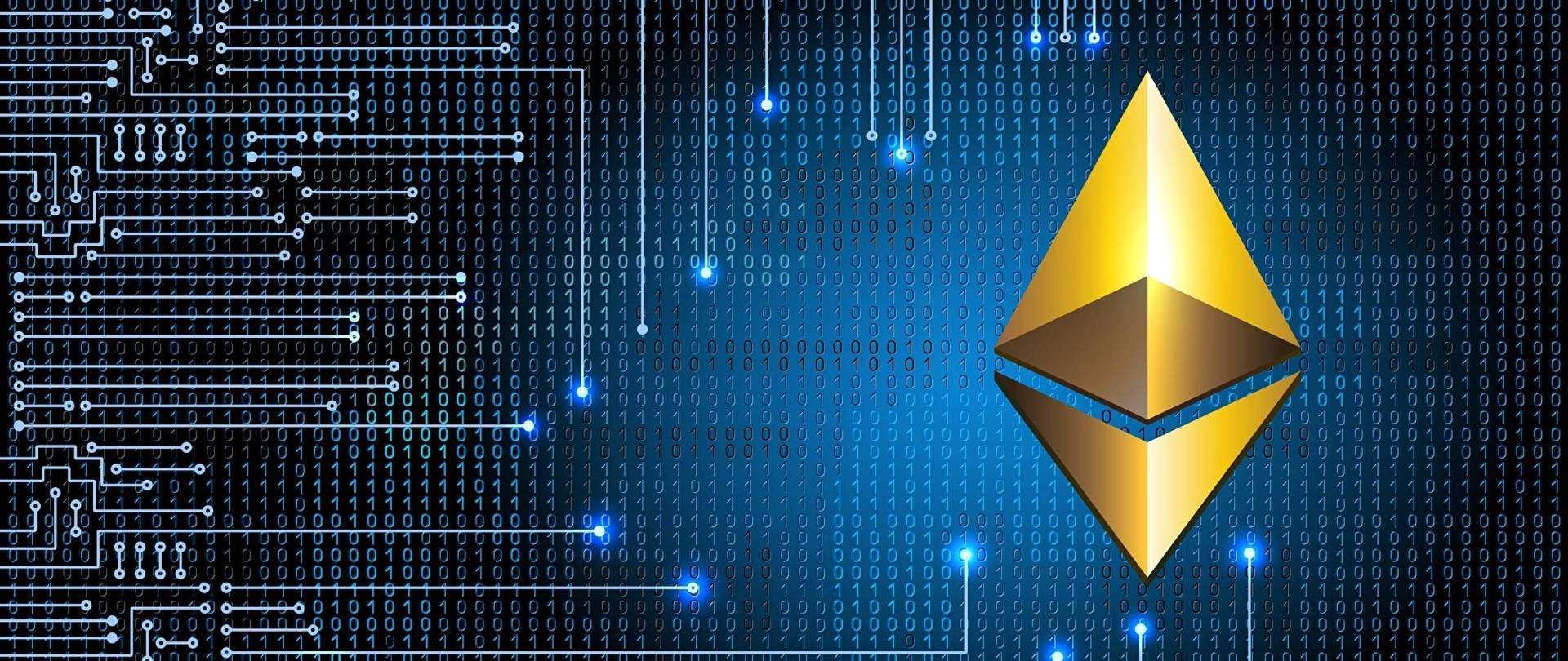 Gold Ethereum Logo For Crypto Background Wallpaper