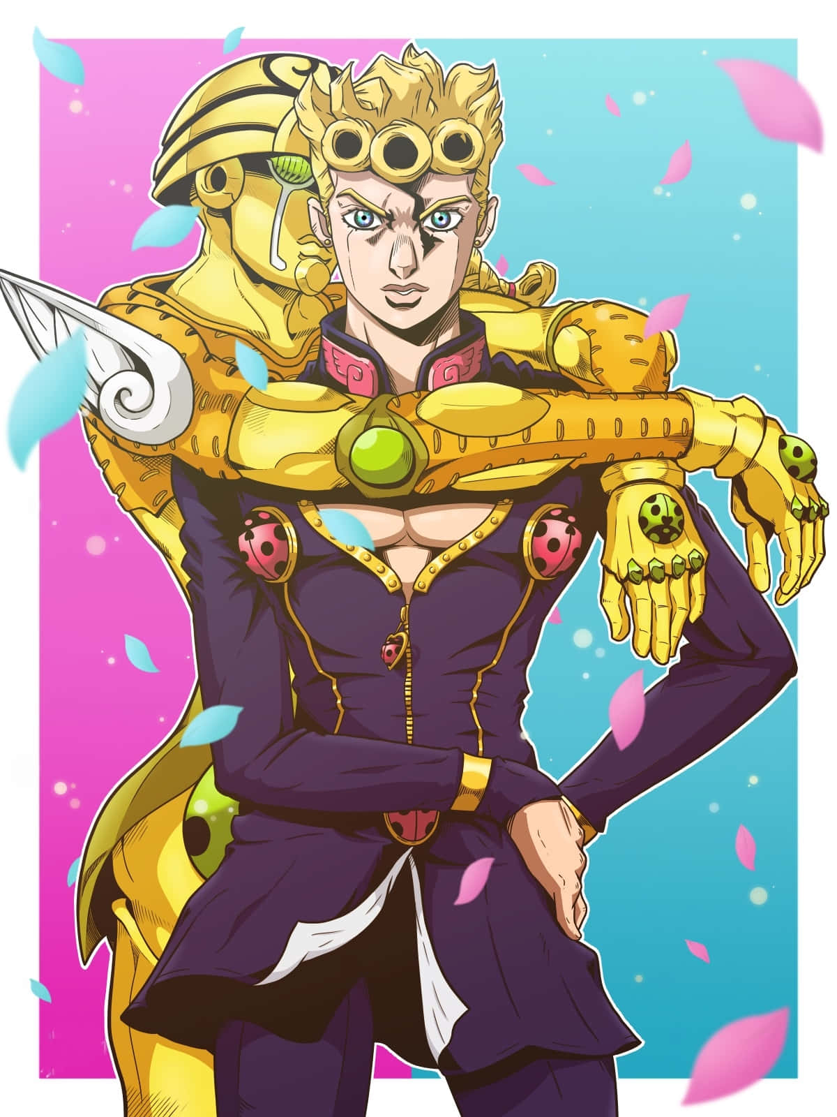 VIZ on X: Giorno striking a pose with his Stand, Golden Wind 🌟 ⠀   / X