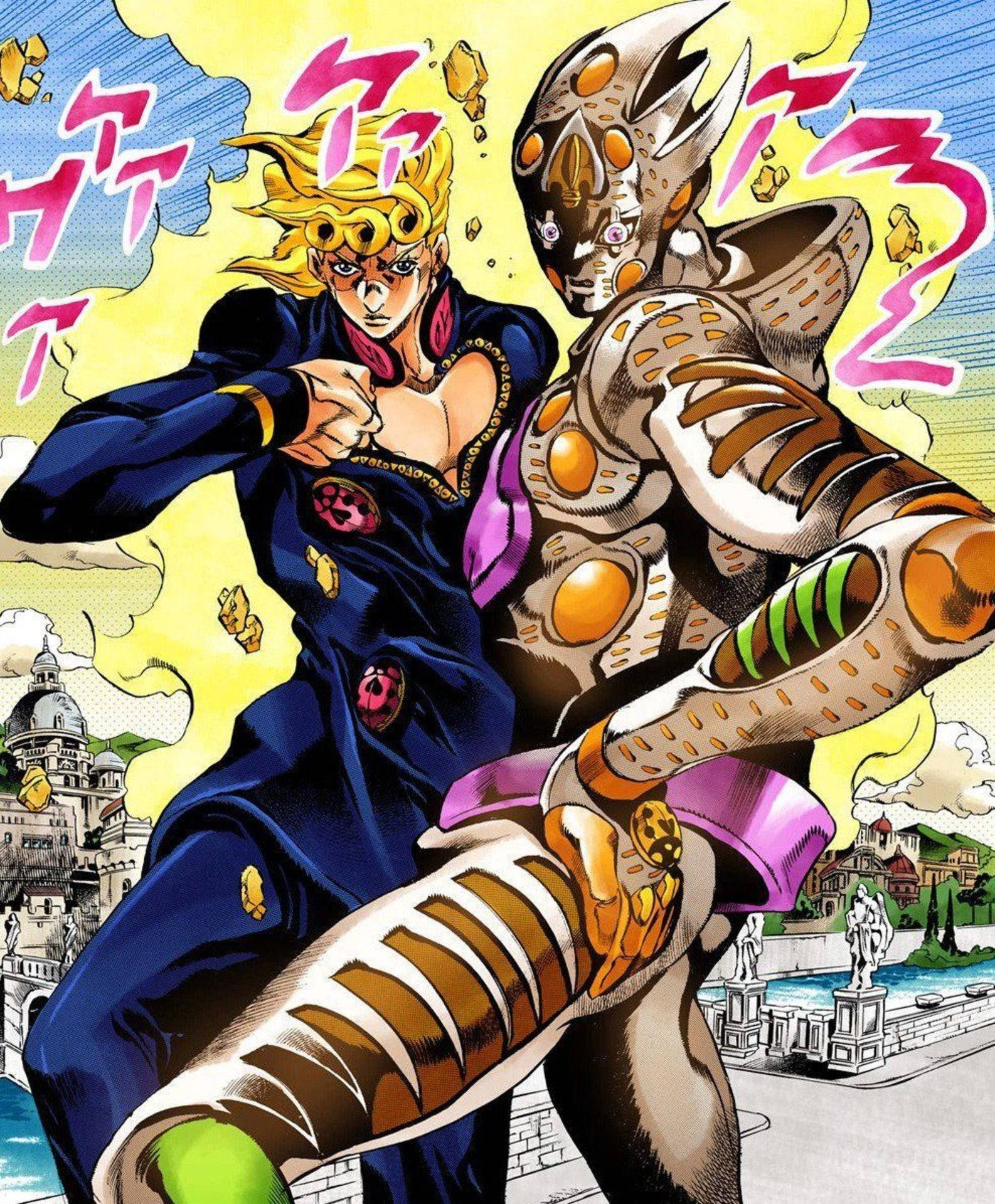 Giorno Giovanna Flashes Requiem in an Unstoppable Golden Experience Wallpaper