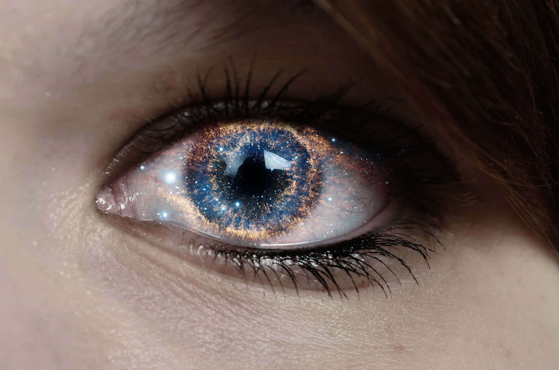 A Woman's Eye With A Blue And White Iris Wallpaper