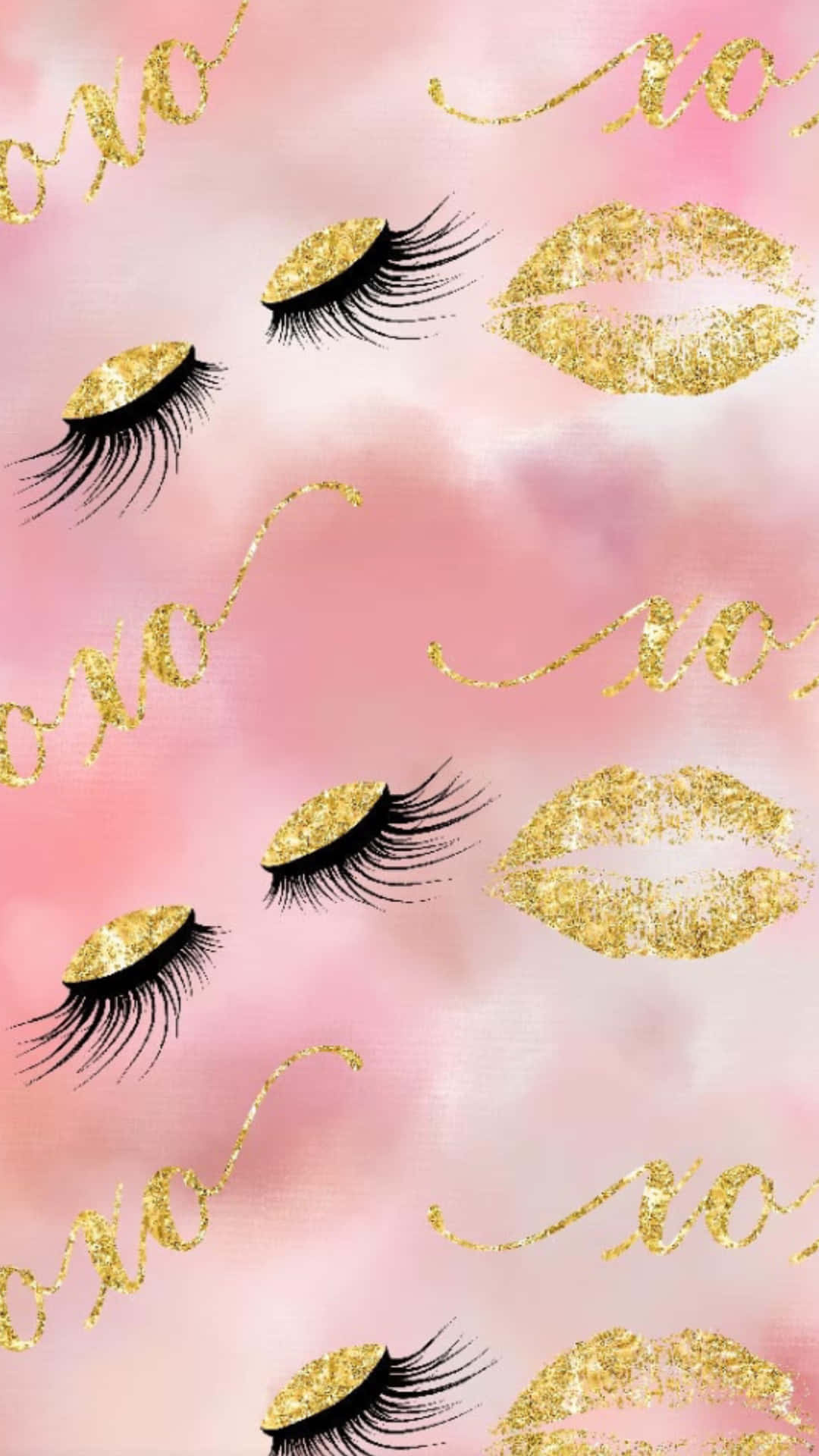 Luxury Gold Eyelash Glamour Wallpaper