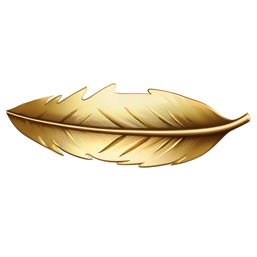 Gold Feather Detail Png 06262024 PNG