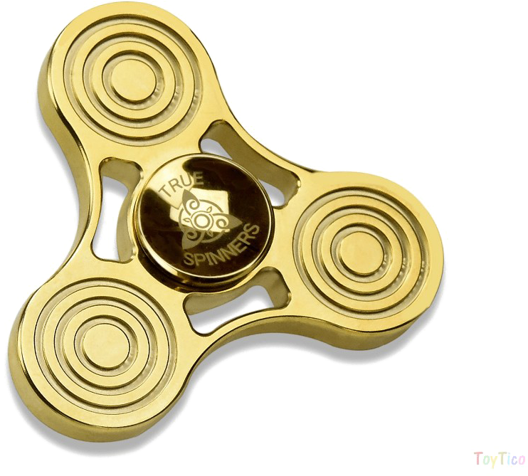 Gold Fidget Spinner True Spinners Logo PNG
