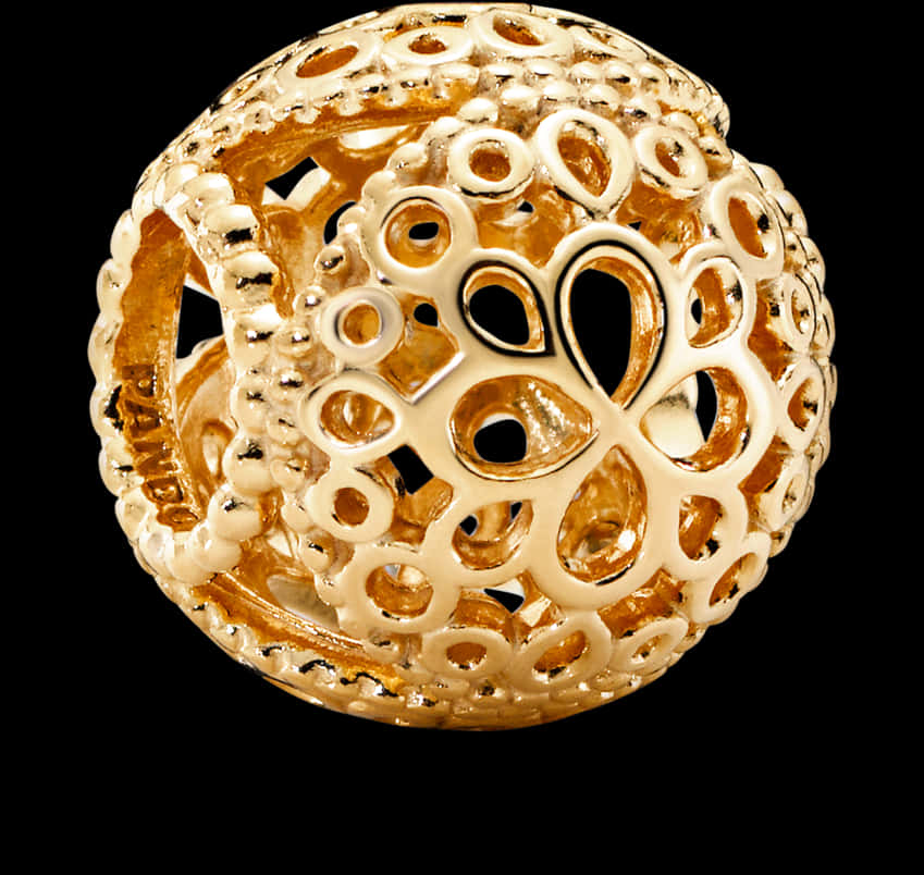 Gold Filigree Bead Jewelry PNG