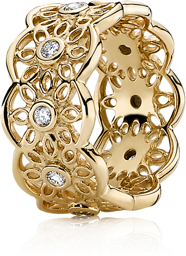 Gold Filigree Diamond Earrings PNG
