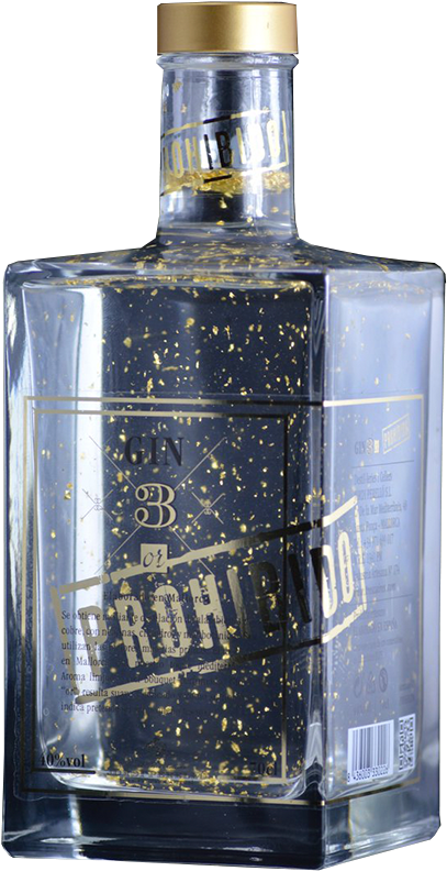 Gold Flecked Gin Bottle PNG