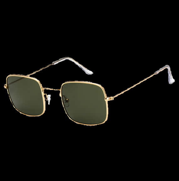 Gold Frame Aviator Sunglasses PNG