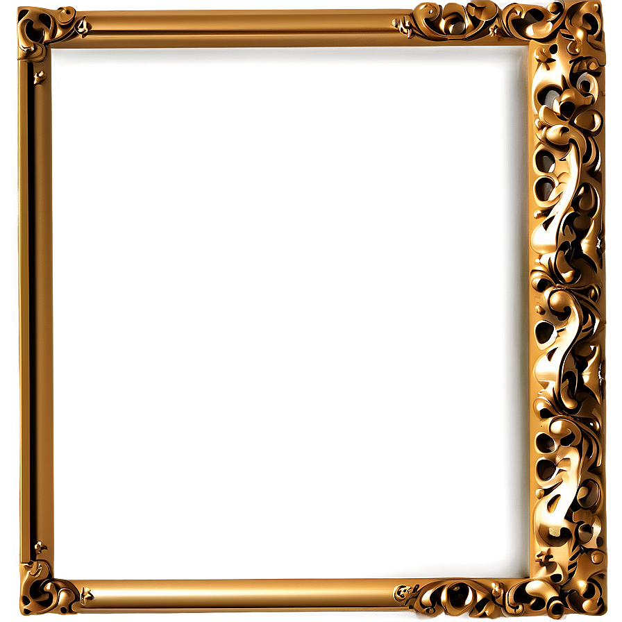 Gold Frame Design Png 06262024 PNG