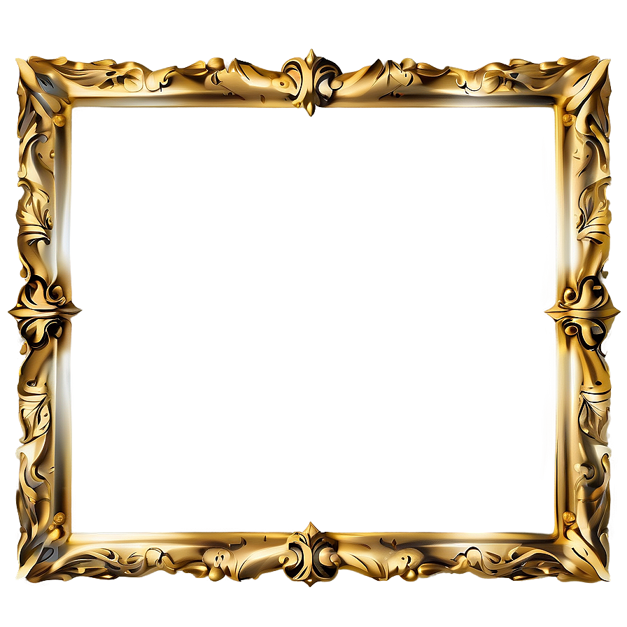 Gold Frame Design Png 06262024 PNG
