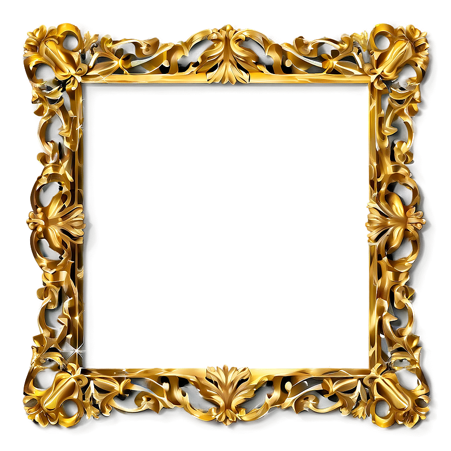 Gold Frame Design Png Rpv44 PNG