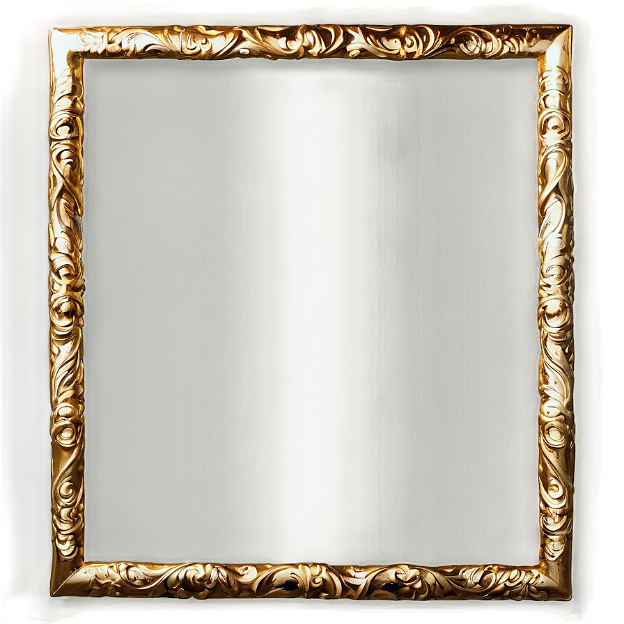 Gold Frame With Glass Png 05042024 PNG