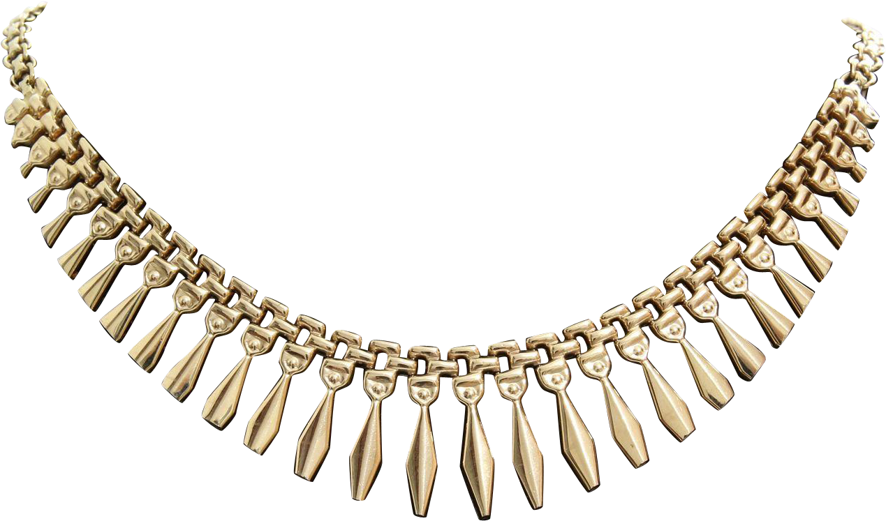 Gold Fringe Necklace Chain PNG
