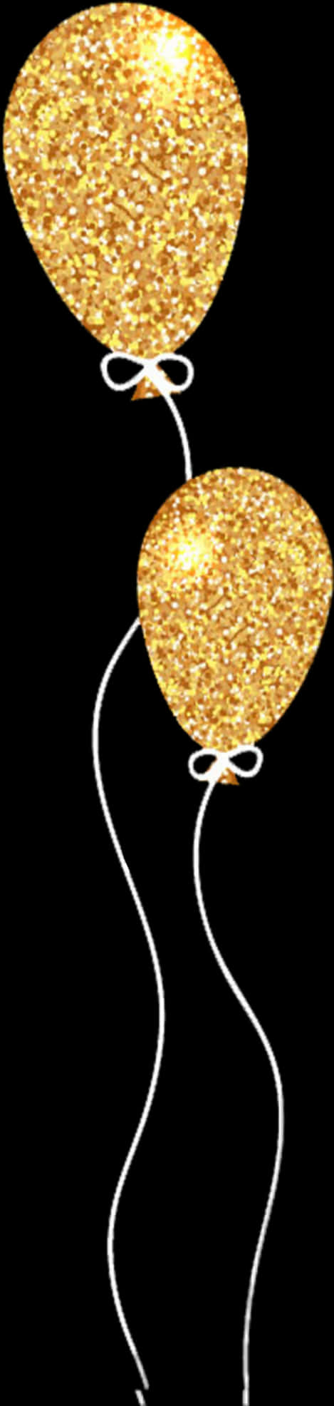 Gold Glitter Balloons Vertical PNG