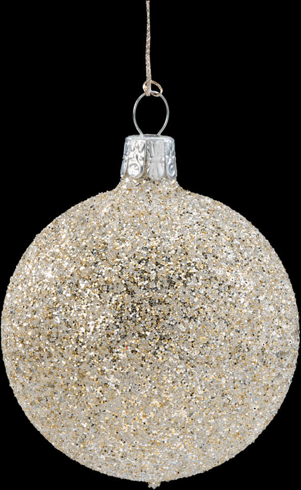 Gold Glitter Christmas Ornament PNG