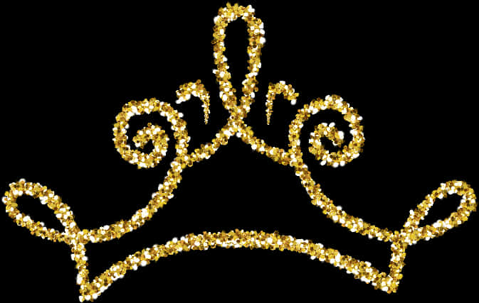 Gold Glitter Crown Graphic PNG