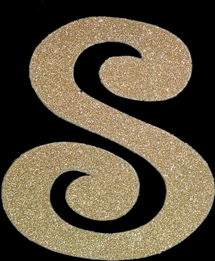Gold Glitter Letter S PNG