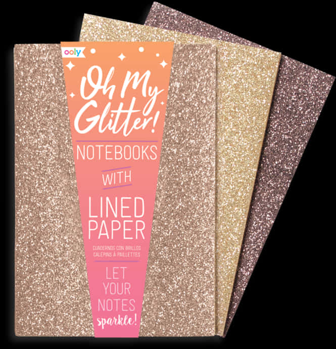 Gold Glitter Notebooks Collection PNG