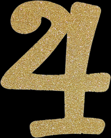 Gold Glitter Number4 PNG