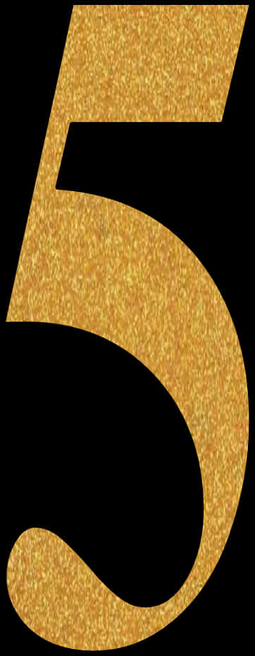 Gold Glitter Number5 PNG