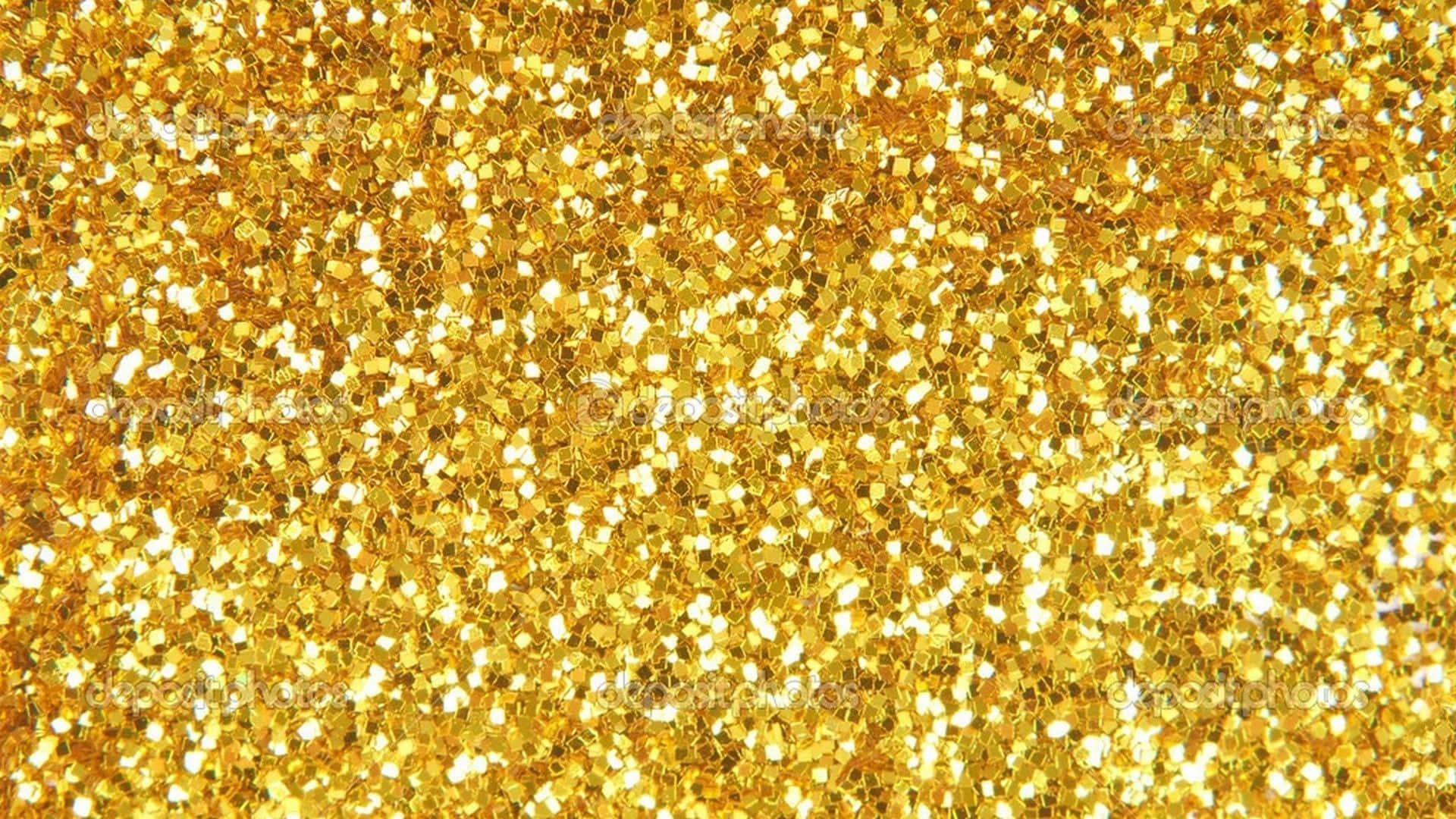 Button-Like Bright Gold Glitter Picture