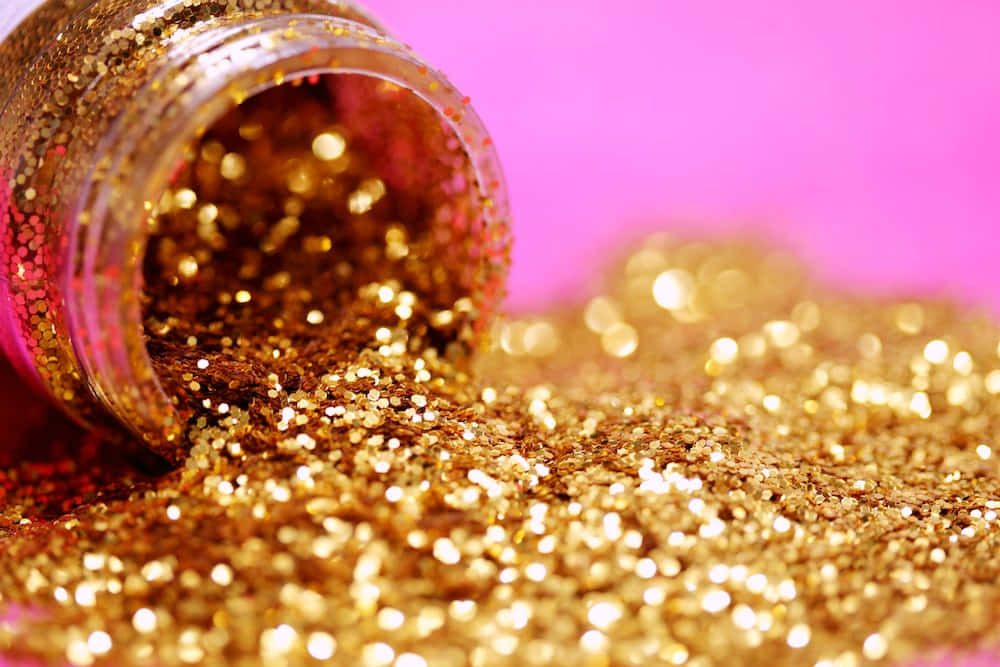 Jar Pours Gold Glitter Picture