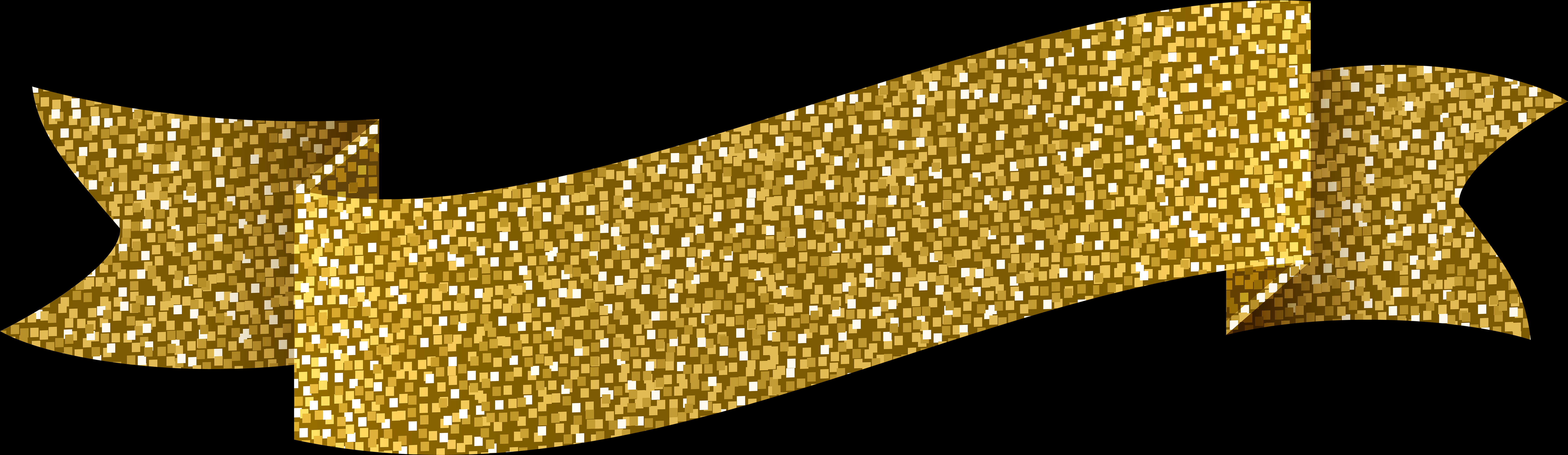 Gold Glitter Ribbon Banner PNG