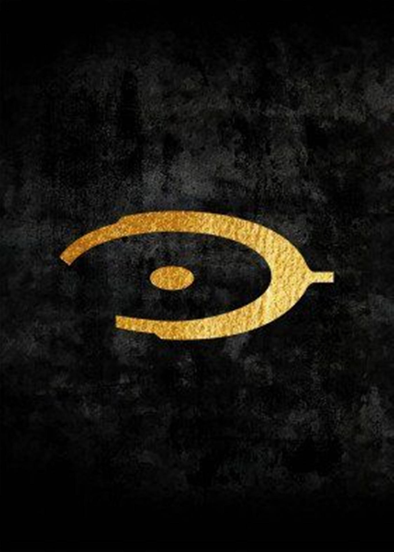 Iconic Gold Halo Video Game Logo Wallpaper