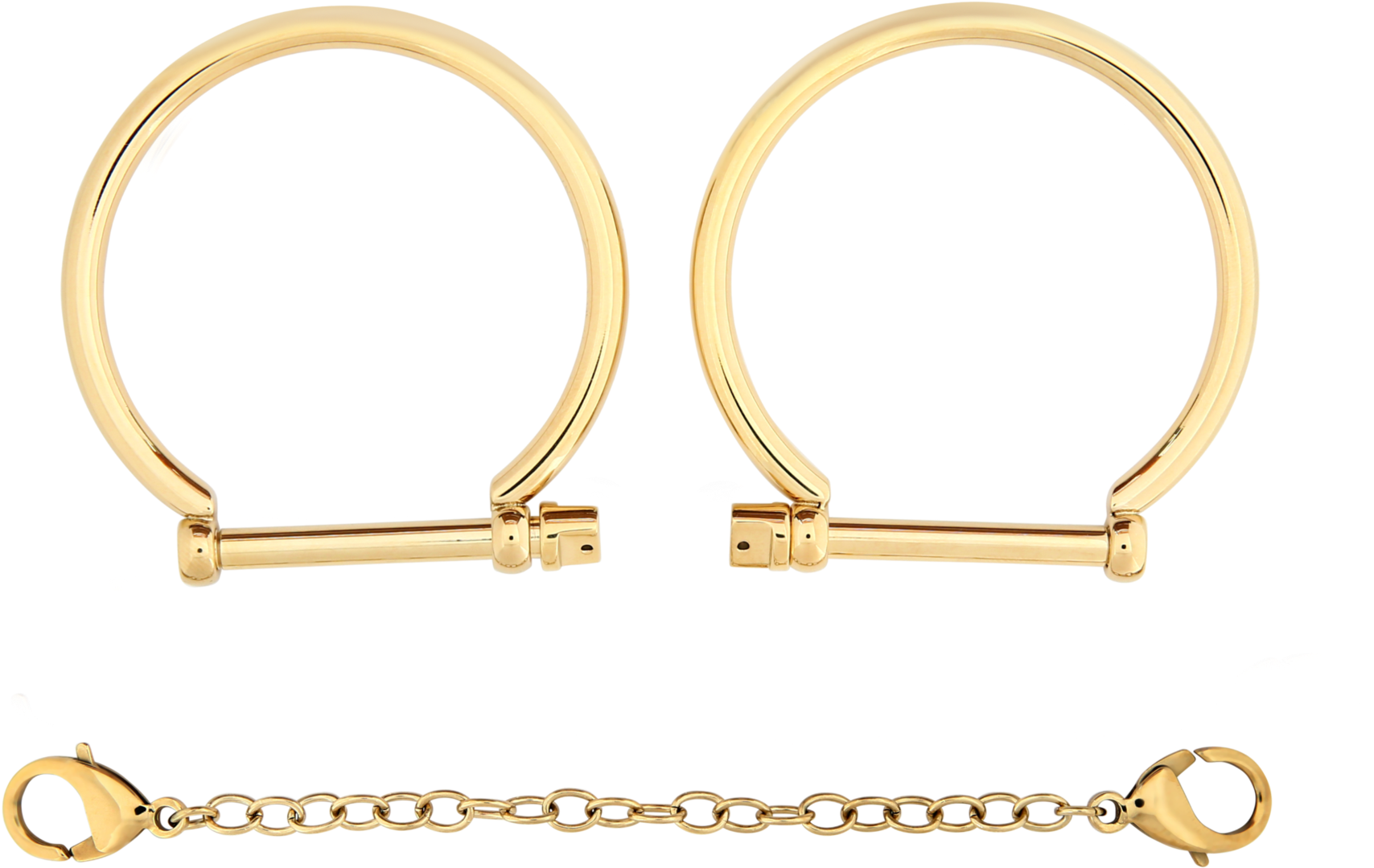 Gold Handcuffsand Chain PNG