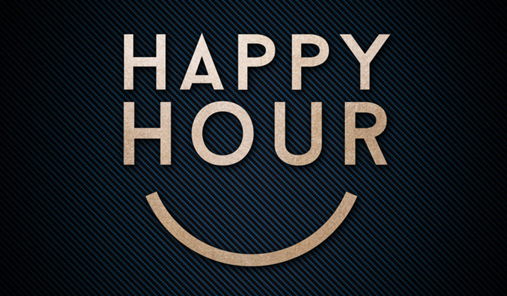 Gold Happy Hour With Smile Sign Wallpaper