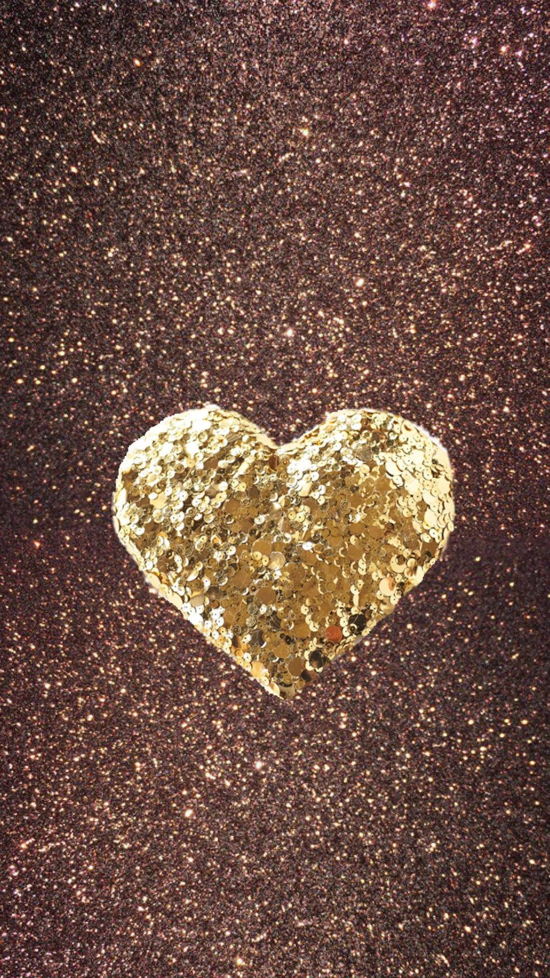 Guld Hjerte Glitter Sparkle Iphone Wallpaper