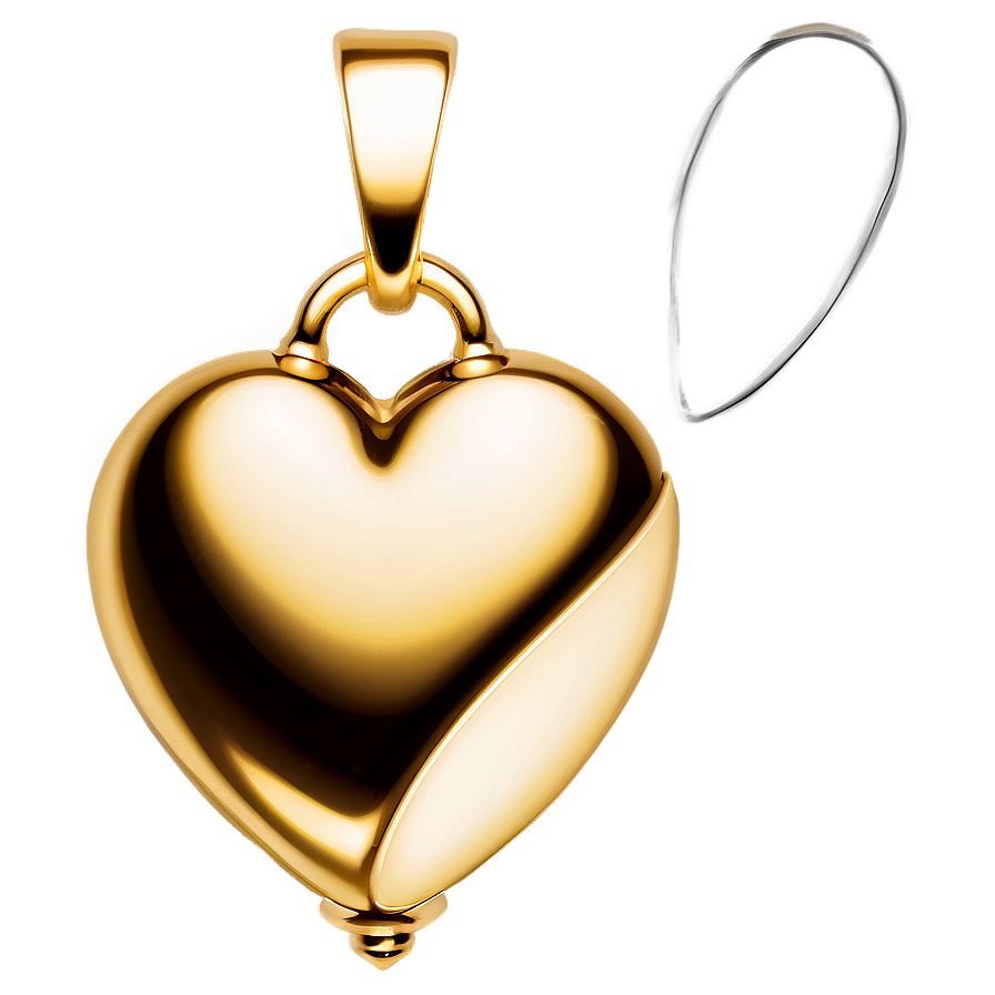 Gold Heart Pendant Png Qrh68 PNG