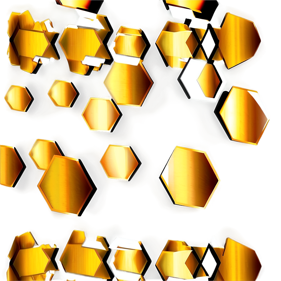 Gold Hexagon Pattern Png Cob PNG