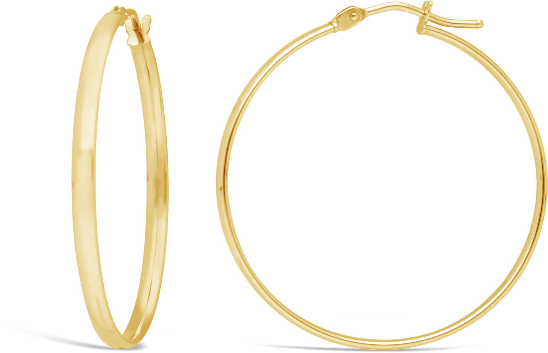 Gold Hoop Earrings Product Image PNG